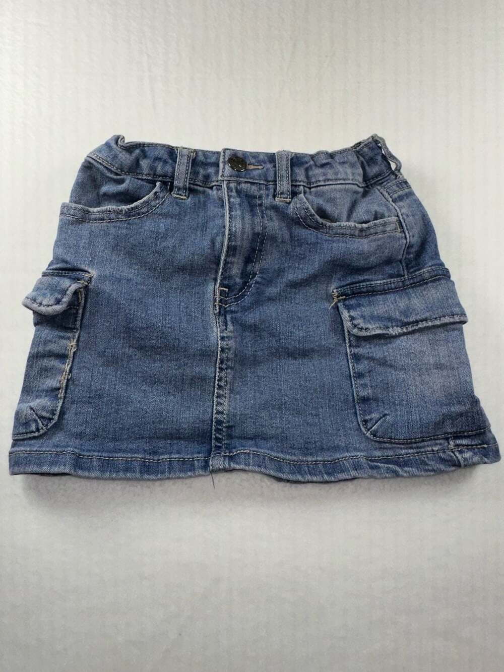 Jessica Simpson Girls Billie Cargo Denim Skirt Size 5
